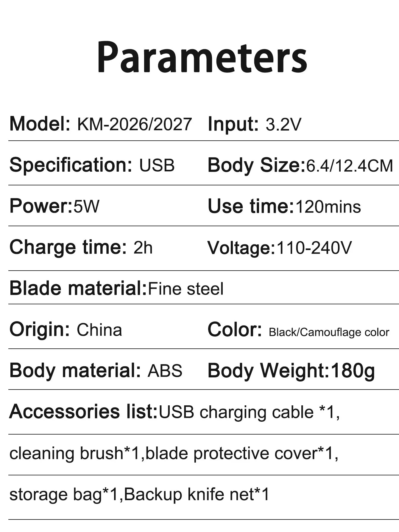 Kemei Original Multi-functional 2 In 1 Electric Shaver Rechargeable LCD Digital Display Reciprocating Razor For Men KM-2026 2027