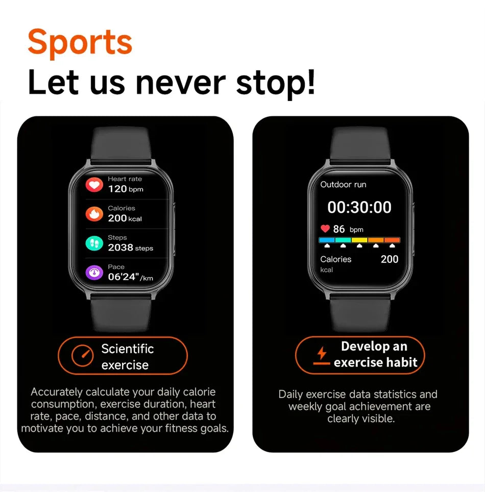 New Bip 6 Pro Smart Watch Men Outdoor Sports Fitness Track IP68 Waterproof Heart Rate BT Call 700 mAh Battery Smartwatches Women