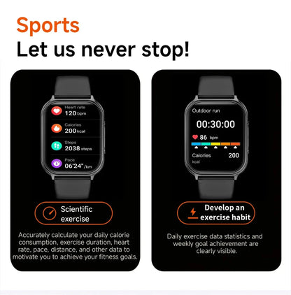 New Bip 6 Pro Smart Watch Men Outdoor Sports Fitness Track IP68 Waterproof Heart Rate BT Call 700 mAh Battery Smartwatches Women