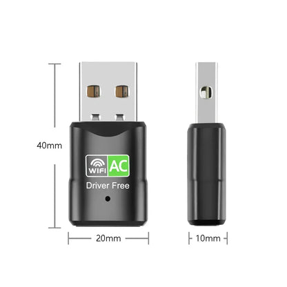 600Mbps Mini USB WiFi Adapter Wireless Network Card Free Driver Dual Band 2.4/5GHz Lan WiFi Dongle For Desktop Computer Laptop