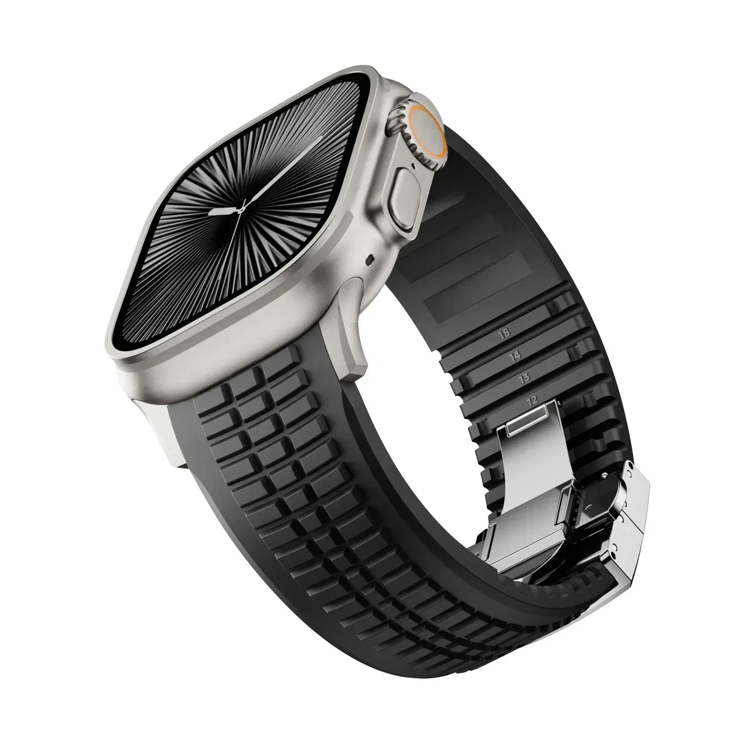Silicone Band for Apple Watch Ultra 3/2 49mm Strap Men Sport Bracelet for Iwatch 11 10 9 8 7 6 5 Se 46mm 45mm 44mm  Watchband