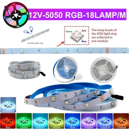 RGB Led Lights Strip Wifi Bluetooth Adhesive Led Tape Rgb 5050 Led Strips For Bedroom Party Lights Wall Room Decoration