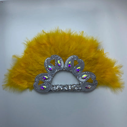 2025 New Design African Turkey Feather Big Fan Ladies Wedding Feather Fan for Bride Double Side Feather Nigerian Feather Handfan