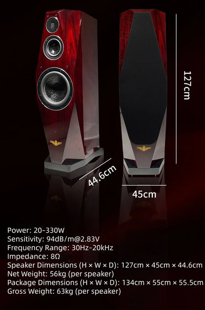 BL-8 Diamond 8 Flagship Hi-Fi Floor Standing Speakers, Audiophile High-End Passive Tower System for Home Audio