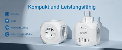 LENCENT USB Sockets dice Without Cable socket EU Socket Adapter Multiple socket EU Outlet Extender