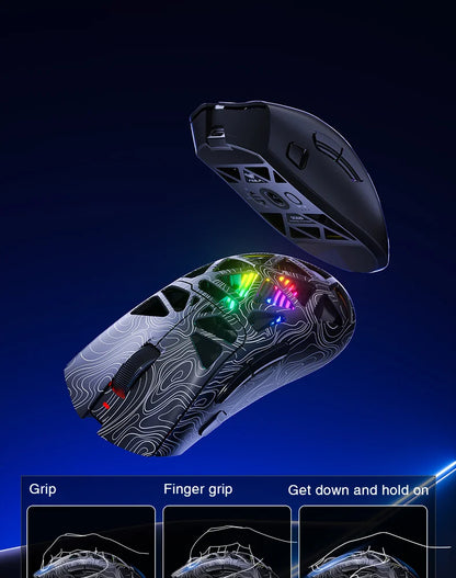 AULA SC620 Wireless Gaming Mouse, Lightweight Design, Multiple Lighting Effects, Customizable Fire Button, Optical Movement Dete
