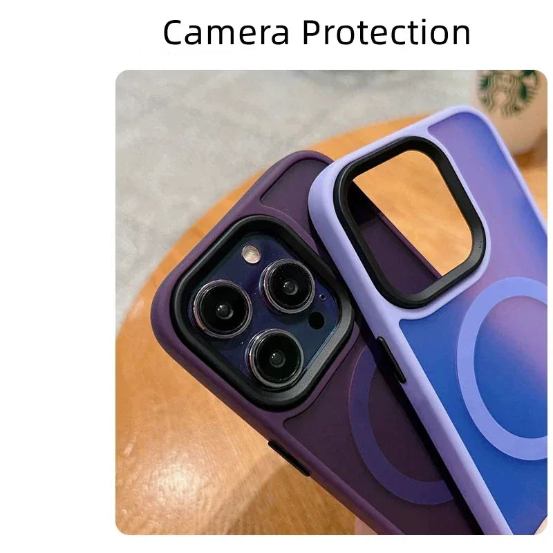 Luxury Wireless Charge Magsafe Transparent Phone Case For iPhone 11 12 13 14 15 16 Pro Max Plus Magnetic Matte Bumper Cover