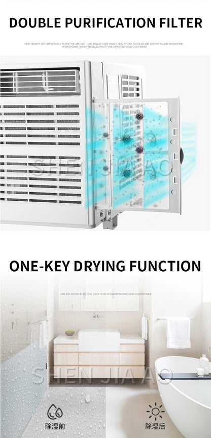 Window Air Conditioner Window-Mounted Portable Refrigeration Air Conditioners Cold 24-hour Timer Remote Control Room Cooler