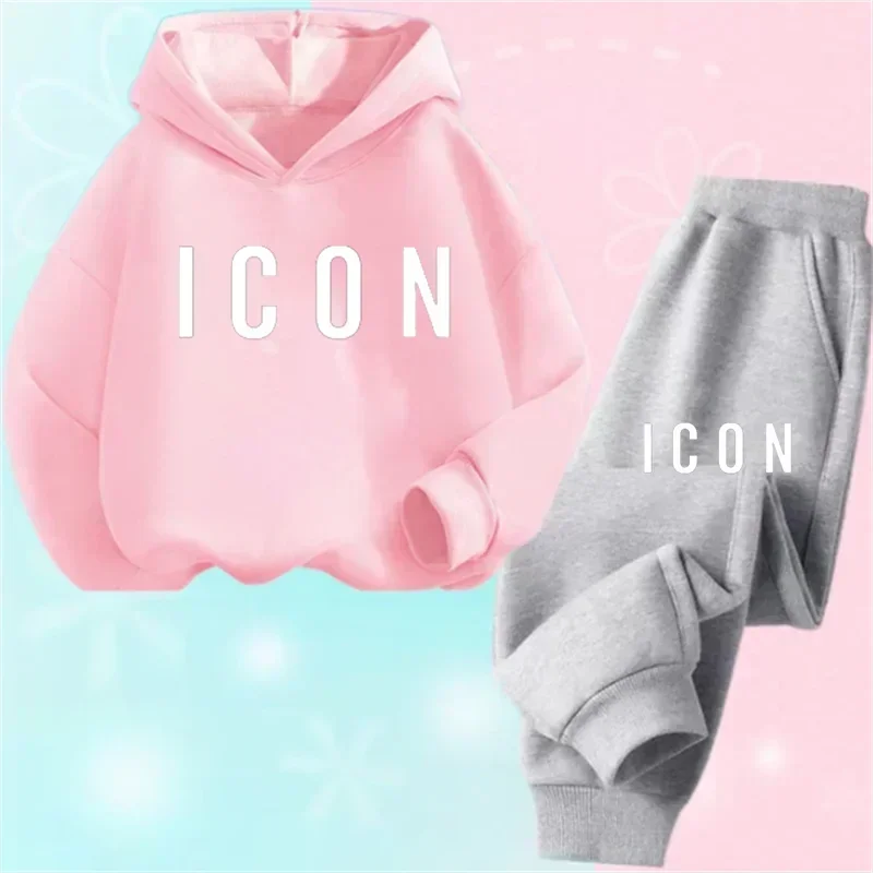 Spring Autumn New Fashion Kids Tracksuits 3-12 Years Boys and Girls Casual Sports Hoodie Tops+Pants 2PC Sets Children's Clothing