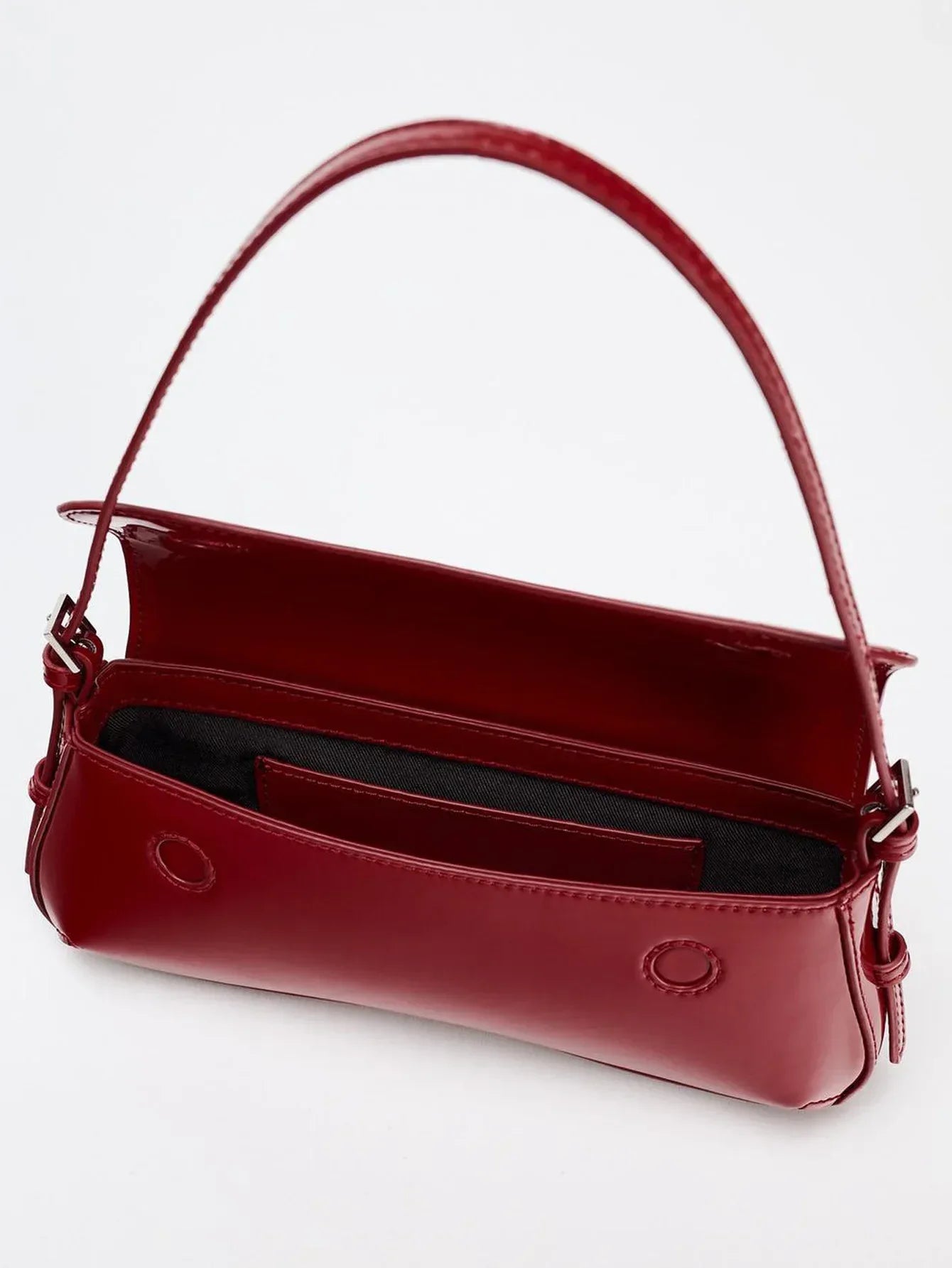 Red Stick Underarm Bag 2024 Autumn New Product Fashionable Simple Commuter Flip Retro Shoulder Bag