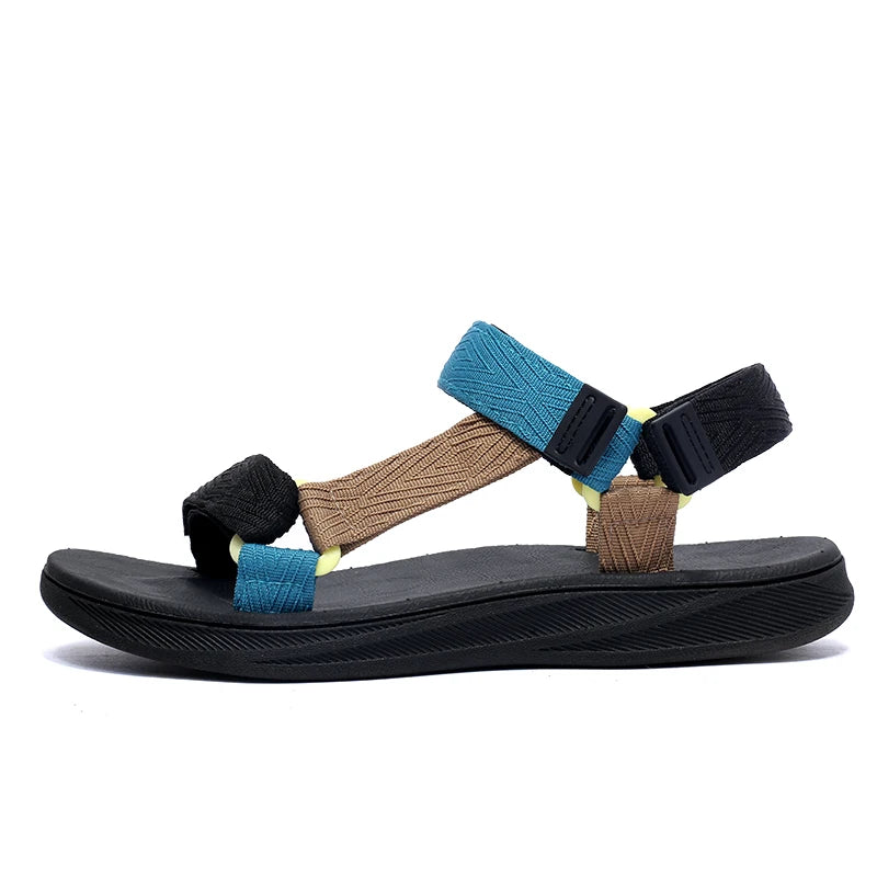 Black Men's Outdoor Casual Arch Support Sandals Anti-Slip Breathable Beach Holiday Sports Sandals for Summer Walking Size 40-45