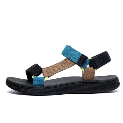 Black Men's Outdoor Casual Arch Support Sandals Anti-Slip Breathable Beach Holiday Sports Sandals for Summer Walking Size 40-45