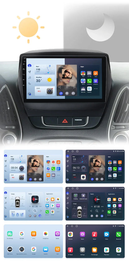 Junsun Android Wireless CarPlay Auto Car Radio For Hyundai Tucson 2 ix35 2009-2015 Car Intelligent Systems DSP SWC RDS GPS FM BT