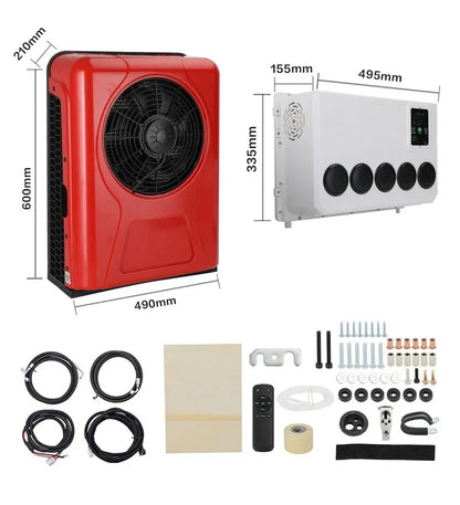 Treeligo Cooling Electric Car Split Air Conditioner 12V Parking Air Conditioning 24V For RV Truck Tractor Camper Van Motorhome