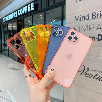 Luxury Jelly Clear Silicone Soft Case For iPhone 11 12 13 14 15 16 Pro Max 16 Plus Shockproof Protection Transparent Back Cover