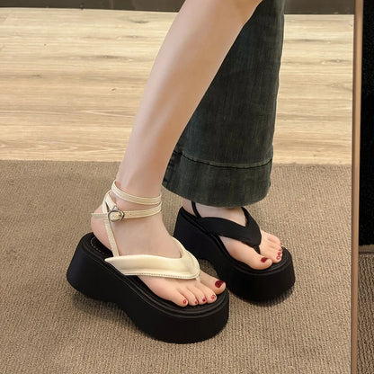 Summer Women Platform Wedges Heel Sandals Fashion Clip Toe Ladies Elegant Party Dress Gladiator Sandalias