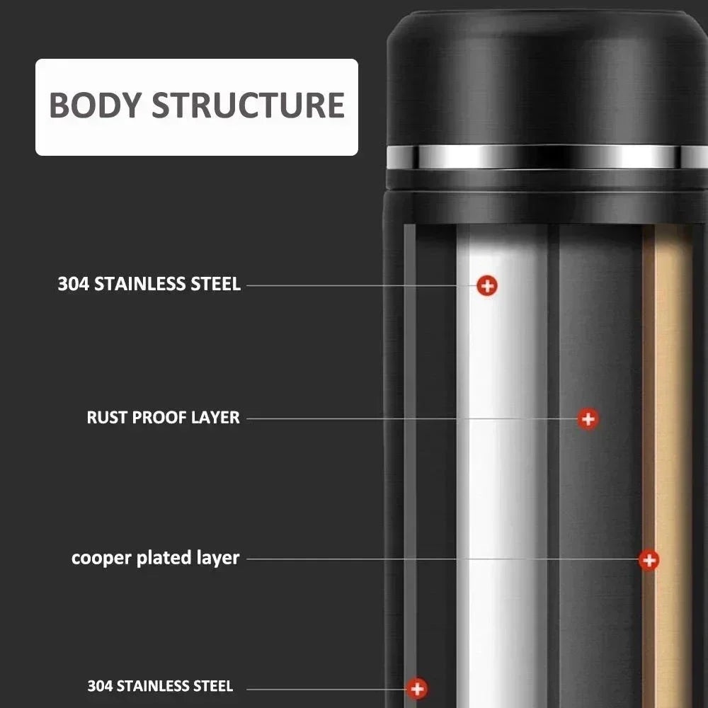 Coffee Cup, Teapot, Smart Sports Bottle with LED Temperature Display, 17 Oz Insulated Stainless Steel Water Bottle