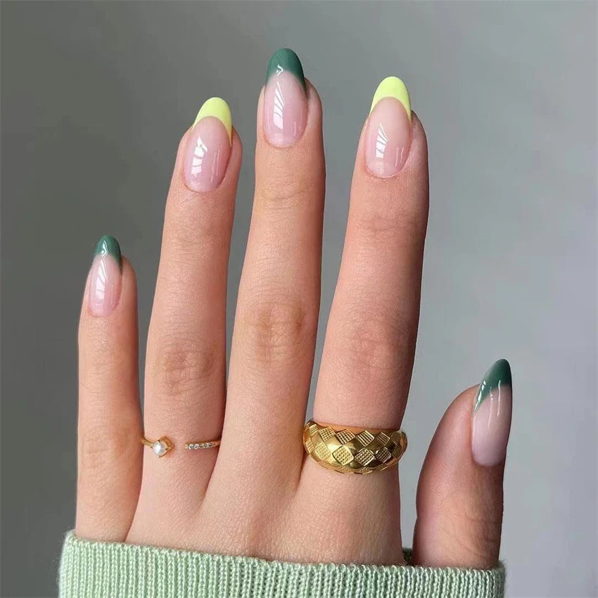 24Pcs Manicure Wearable Fake Nails Ballerina Removable Coffin Fake Nails Finished Women Girls Almond False Nails Art Decoration