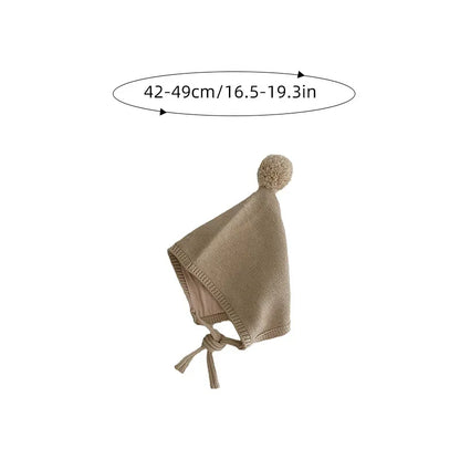 Winter Pompom Baby Hat Cute Cartoon Newborn Knitted Cap Autumn Warm Woolen Kids Boy Girl Ear Protection Hats