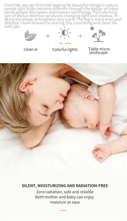 New Small Bulb Humidifier Bedroom Ultra Large Mist Desktop Air Humidifier