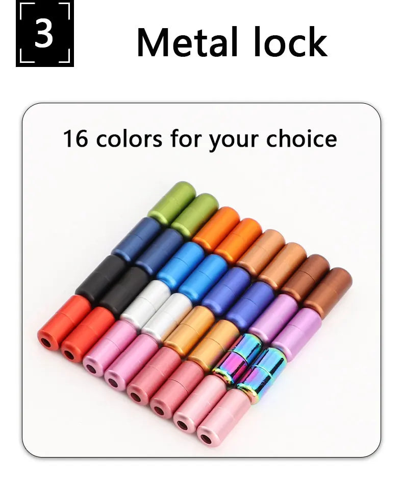 Frosted Capsule Buckle No Tie Shoelace Round Elastic Shoe Laces Sneakers Gradient Colorful Shoelace Without Ties for Kids Adult