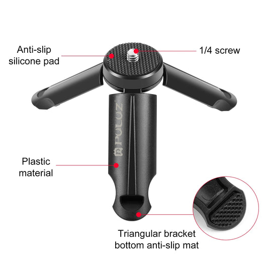 PULUZ Mini Portable Folding Plastic Stand Tripod Tripode&Universal Phone Clamp Bracket Smartphones Holder Clip for xiaomi,huawei