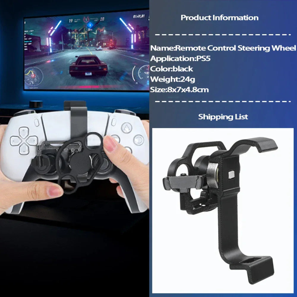 Racing Game Controller Steering Wheel Attachment Accessory For PS5 Mini Steering Wheel For PS5 Pro/Slim Game Controller