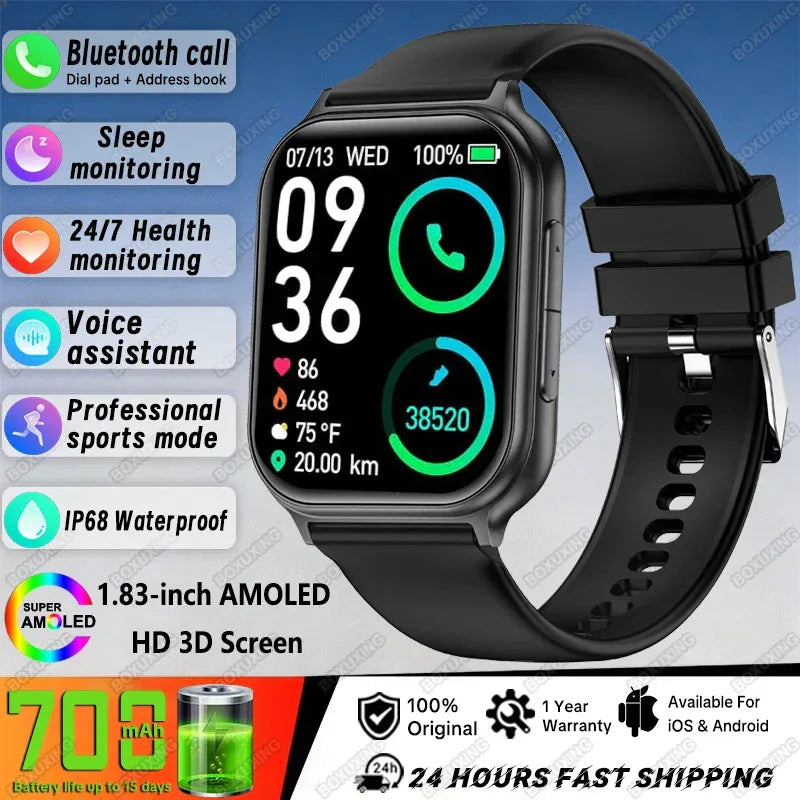 New Bip 6 Pro Smart Watch Men Outdoor Sports Fitness Track IP68 Waterproof Heart Rate BT Call 700 mAh Battery Smartwatches Women