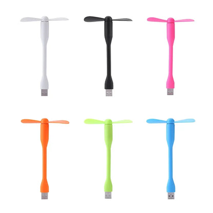USB Small Fan Flexible Bendable Fan For Power Bank Laptop PC AC Charger Portable Hand Cool Mini Fan For Computer Summer Gadget