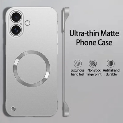 New Slim Thin Matte Metal Painted PC Magnetic Case For Magsafe iPhone 17 Air 17 16 15 14 13 12 Pro Max Plus Frameless Cover
