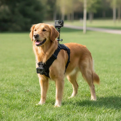 Dog Harness for All Action Cameras Soft Adjustable Dog Harness Mount for Large Medium Small Dogs Used for Chest Back Fixation