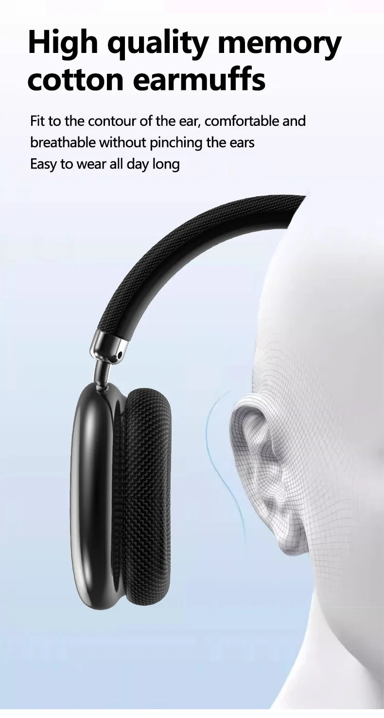 Original Over-Ear Wireless Bluetooth Headphones Noise Cancelling Microphone Gaming Head  Mounted Earphones Supports TF Card