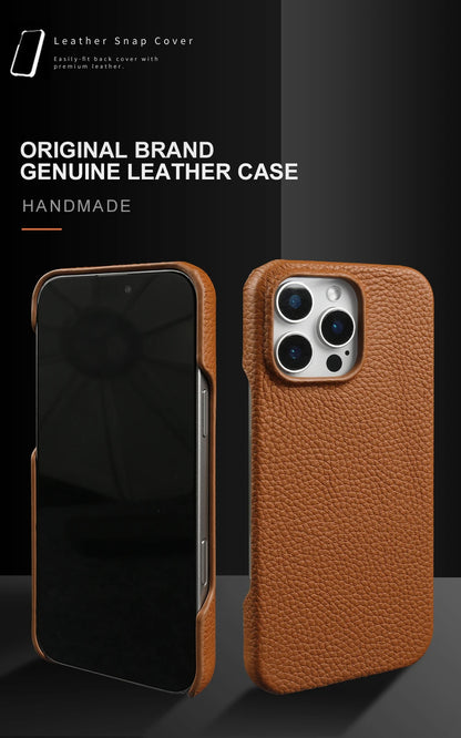 Premium Magnetic Genuine Leather Case For iphone 16 Pro Max 15 14 13 12 11 Wireless Charge Magnet Magsafe Cover Shockproof Coque