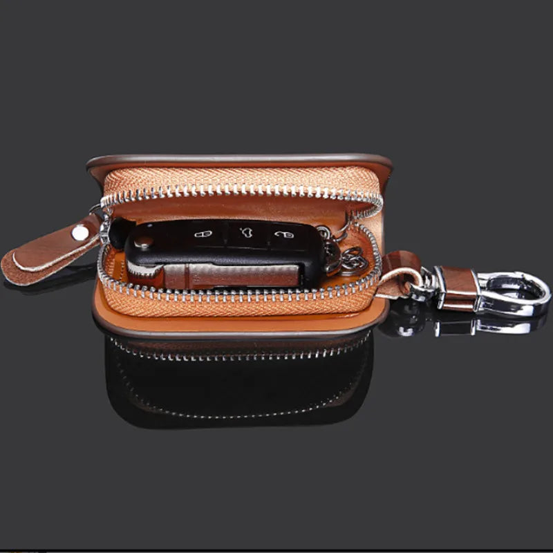 Universal Car Key Bag Cover Case Leather Key Wallet For Opel Chevrolet Jeep Hyundai Ford Mazda Nissan Infiniti Car Accessories