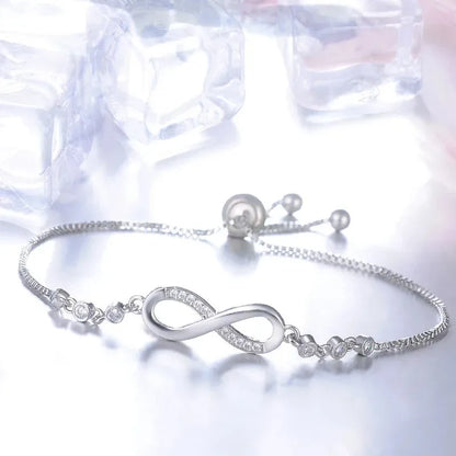 New fine Silver Color pretty Crystal Bracelets for Women Fashion Jewelry Party Wedding Accessories Valentine's Day Gifts