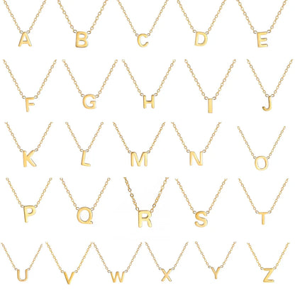 Cazador Minimalist Initial A-Z Letter Necklace for Women Alphabet Stainless Steel Choker Chains Jewelry Birthday Gift Wholesale