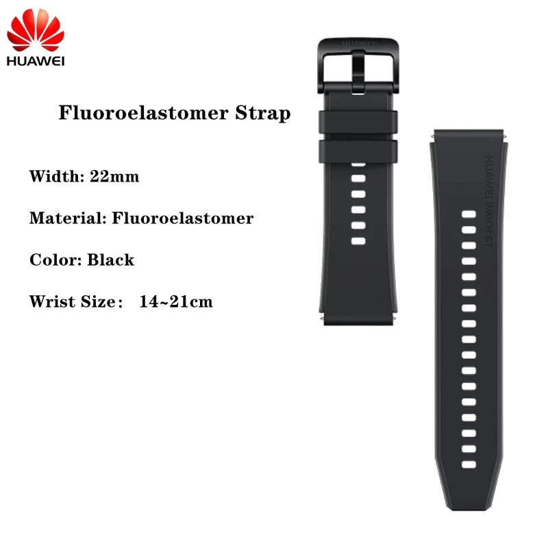Original Huawei GT2 pro FKM Rubber Sport Band for GT2Pro 22mm Genuine Leather Watch Strap Fluoroelastomer Wristband