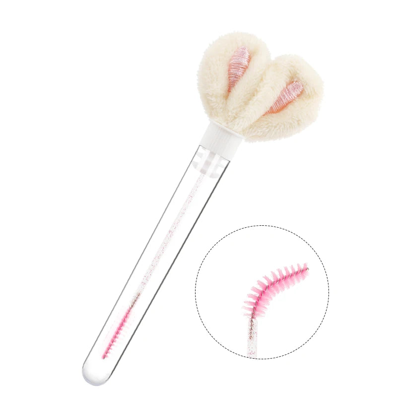 10pcs Tube Eyelash Brush Lash Extension Makeup Brushes Eyebrow Comb Rabbit Ears Designer False Eyelashes Microbrush Beauty Tool