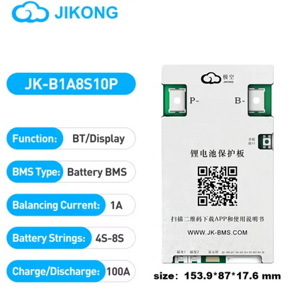 Jikong JK BMS 3s 4s 5s 6s 7s 8s 100A 200A 300A Smart Lifepo4 Li-ion Active Balance Lithium 12V 24v With RS485 CAN Bluetooth Heat