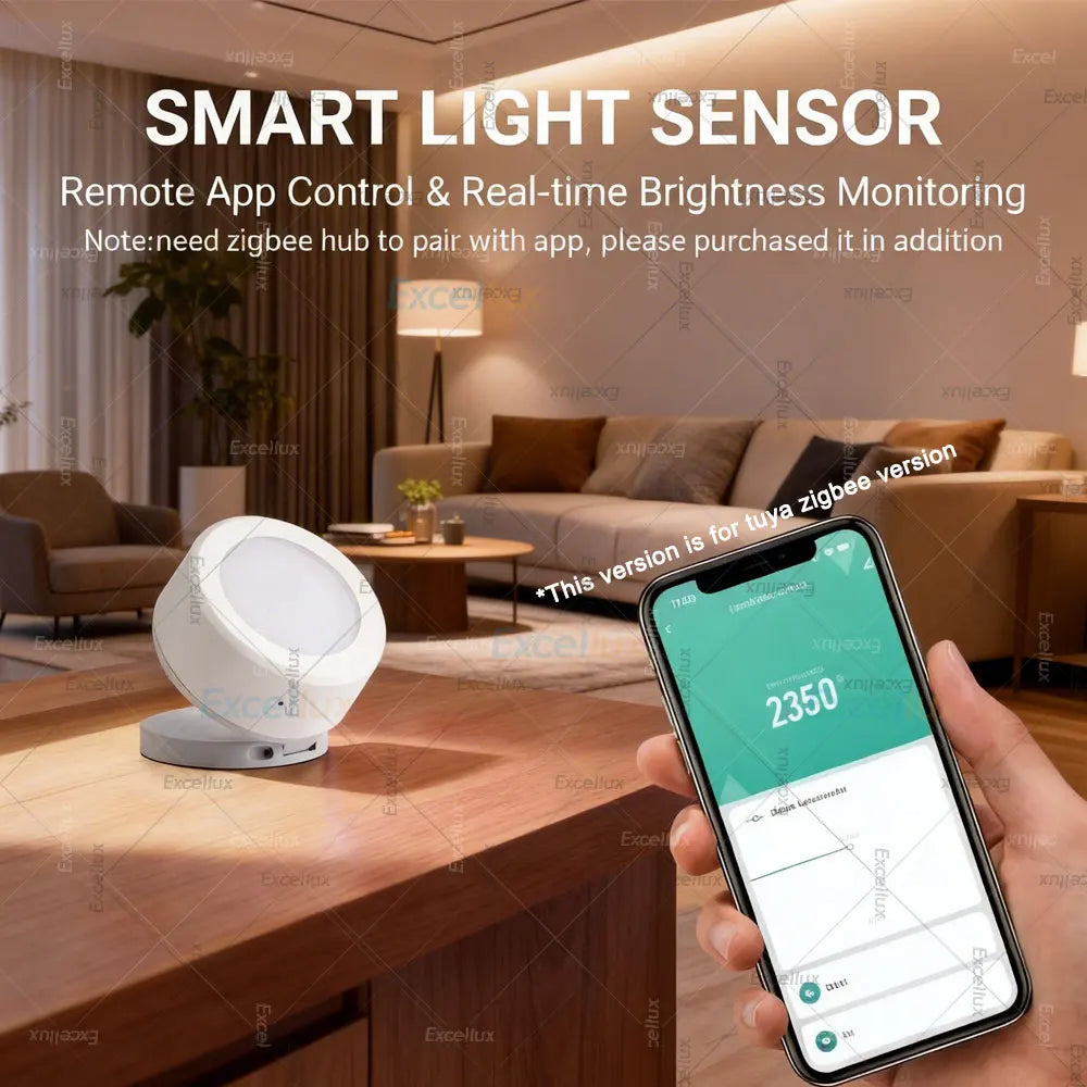 Smart Zigbee Light Sensor Illuminance Brightness Detector Real-Time Lux Monitoring Smart Home Automation For Tuya Smart Life Z2M