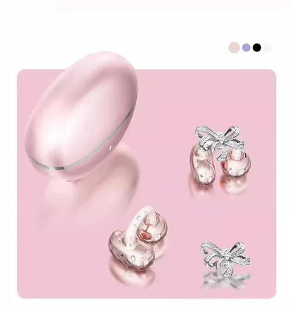 Vivo Clip-on Earbuds Wireless Bluetooth Open Ear Headphones with Detachable Crystal Bowknot Earrings For Sports Fitness Workouts