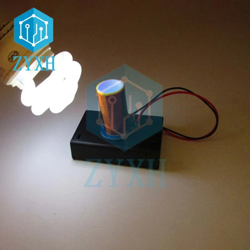 Mini Tesla Coil DIY Electronic Kit DC 4.5V No Arc Type Space Lighting with AA Battery Box Power For Student Experiment