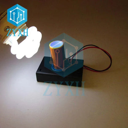 Mini Tesla Coil DIY Electronic Kit DC 4.5V No Arc Type Space Lighting with AA Battery Box Power For Student Experiment