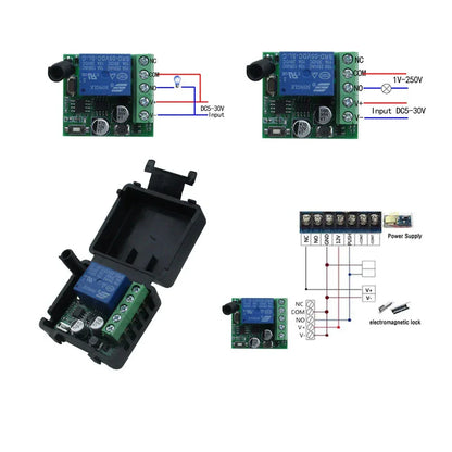 DC 12V 433Mhz RF Wireless Remote Control Switch Relay 1CH Receiver Module For LED  Door Electromagnetic Lock Smart home DIY