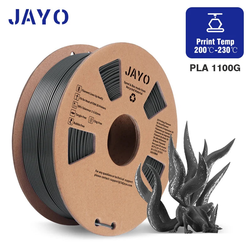 JAYO PETG/PLA+/SILKPLA/PLAMeta/PLAMatte/ABS/ PLA Filament 1.75mm 1.1/0.65KG 3D Printer Filament For FDM 100% No Bubble Mix Color