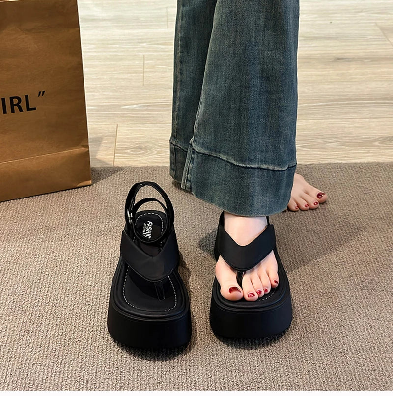 Summer Women Platform Wedges Heel Sandals Fashion Clip Toe Ladies Elegant Party Dress Gladiator Sandalias