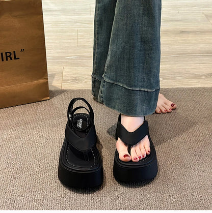 Summer Women Platform Wedges Heel Sandals Fashion Clip Toe Ladies Elegant Party Dress Gladiator Sandalias