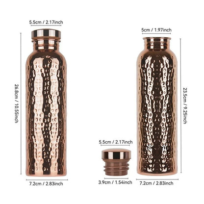 800ML Copper Water Bottle One-Click Open Lid Thermal Insulation Leakproof Sports Bottle Anti-Slip Silicone Base