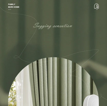 Modern Simple Balcony Drapes Light Luxury Bedroom Thick Blackout Curtain Large Area Bay Window Curtains Home Living Room Drape