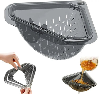 Creative Triangular Sink Drain Basket Transparent Multifunction Kitchen Organizer Hanging Filter Mesh Basket Sink Gadgets